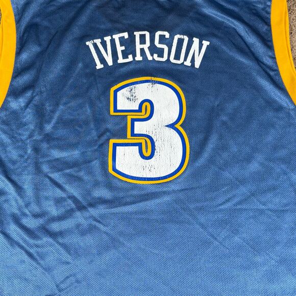 Adidas Denver Nuggets Allen Iverson #3 Jersey Men's Size 2XL NBA Basketball - Picture 4 of 8